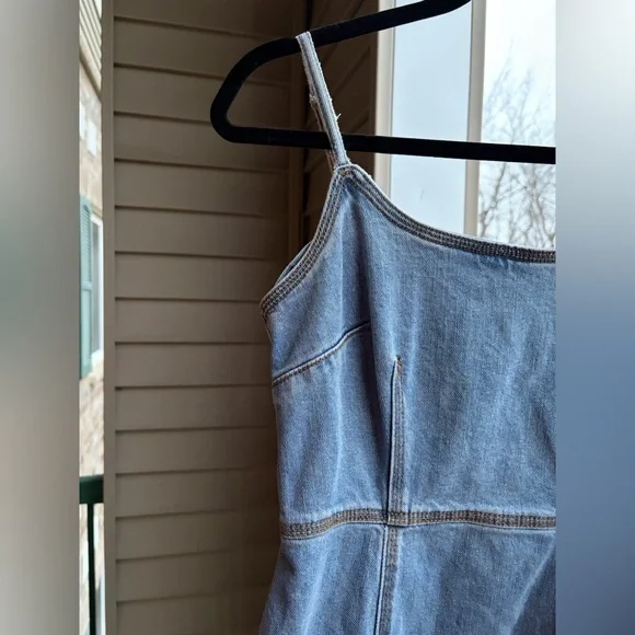 🆕Steve Madden Denim Midi Dress Size 2,4 Blue Jean Bodycon Slit Casual Chic Party - Picture 9 of 16